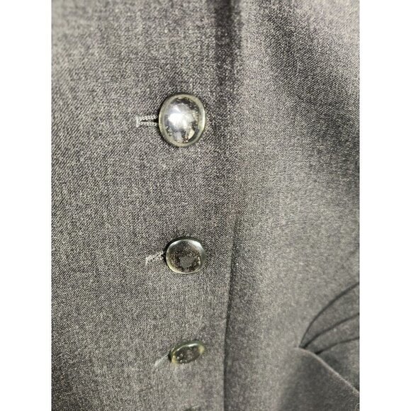 Escada Wool Collared Suit Jacket Blazer Dark Gray Womens German Sz 42 US Sz 12 - Picture 3 of 11
